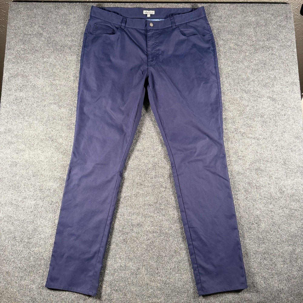 PETER MILLAR Golf Pants Crown Sport Eb66 Performance 38x34 Navy Blue